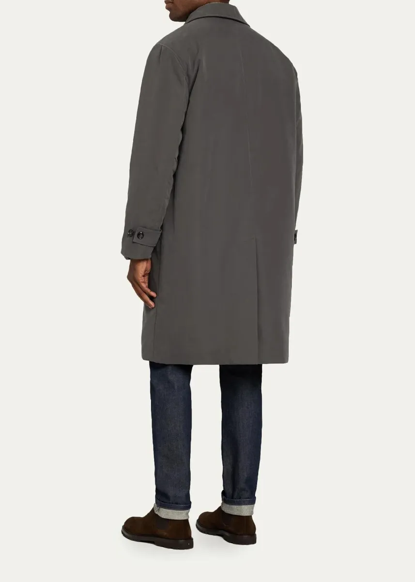 Kiton Men's Concealed-Placket Raincoat | Thumbnail 3