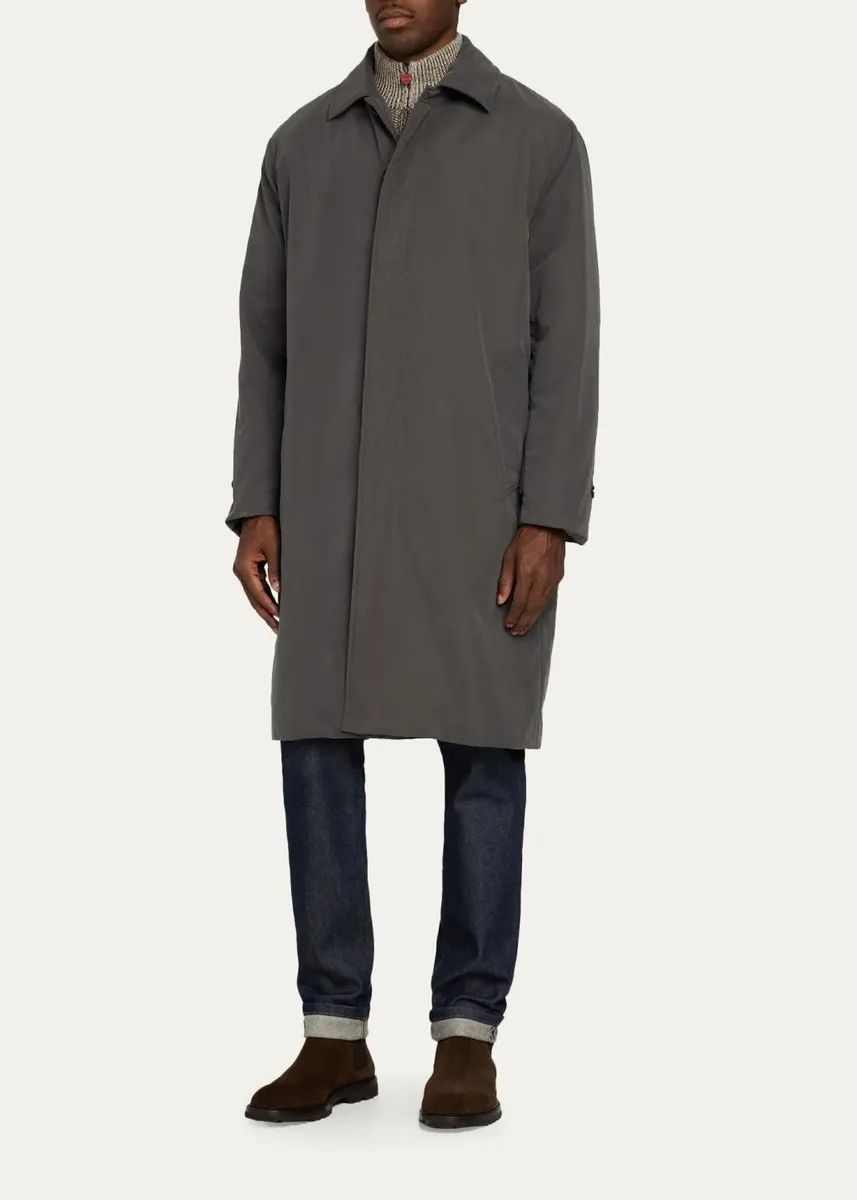 Kiton Men's Concealed-Placket Raincoat | Thumbnail 4