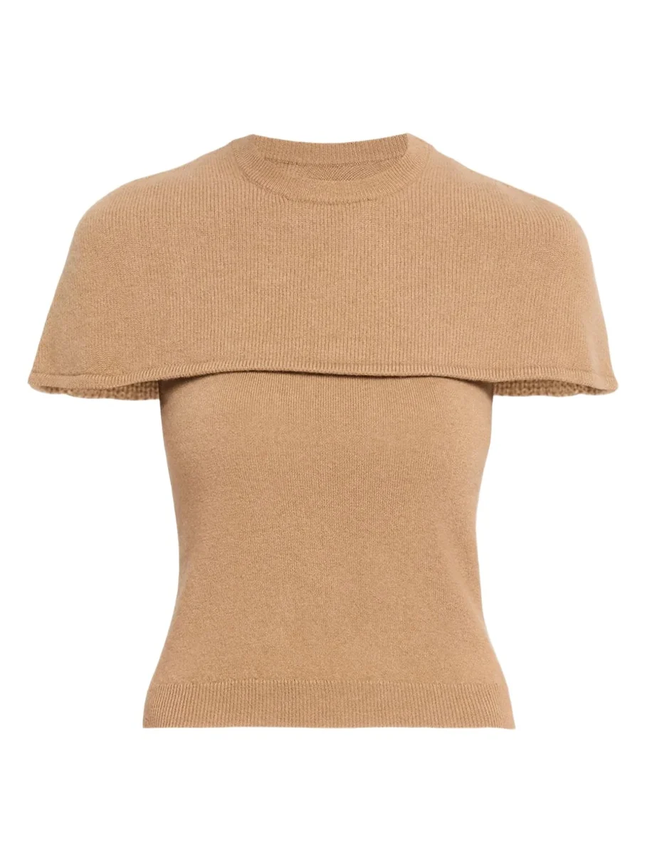 Yuki Short-Sleeve Cashmere Cape Top Yuki Short-Sleeve Cashmere Cape Top
