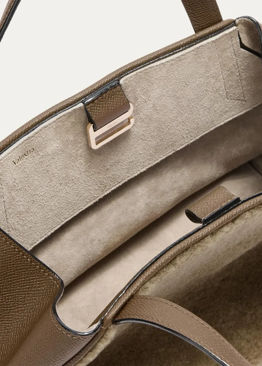 Valextra Gio Small Leather & Shearling Tote Bag | Thumbnail 2