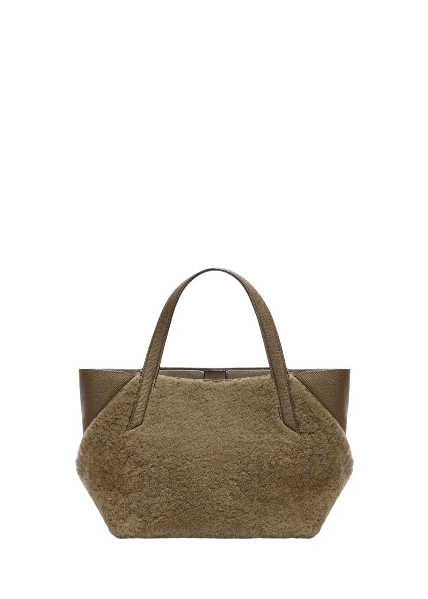 Valextra Gio Small Leather & Shearling Tote Bag | Thumbnail 5
