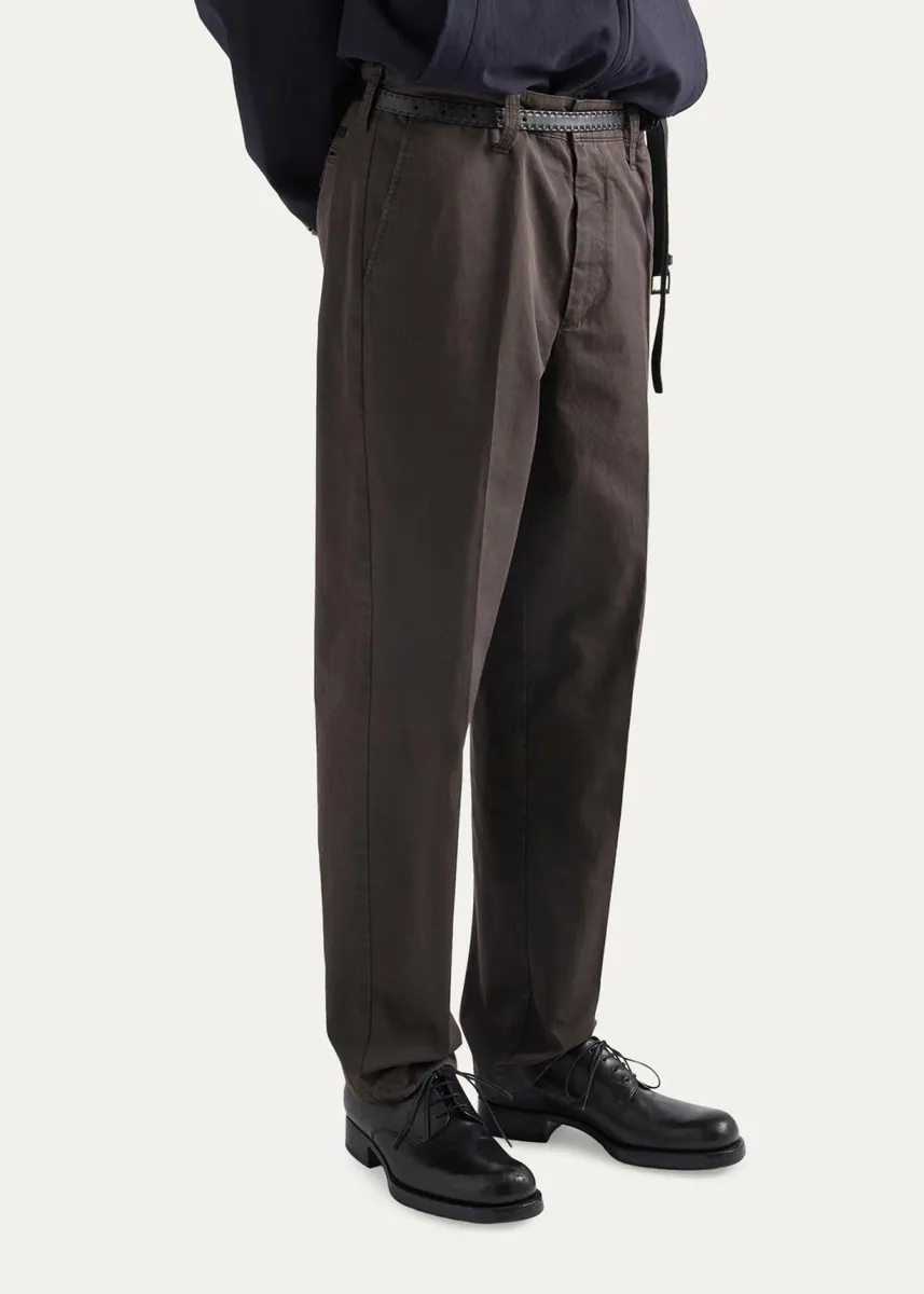 Prada Men's Garment-Dyed Cotton Twill Pants | Thumbnail 4 Prada Men's Garment-Dyed Cotton Twill Pants | Thumbnail 4