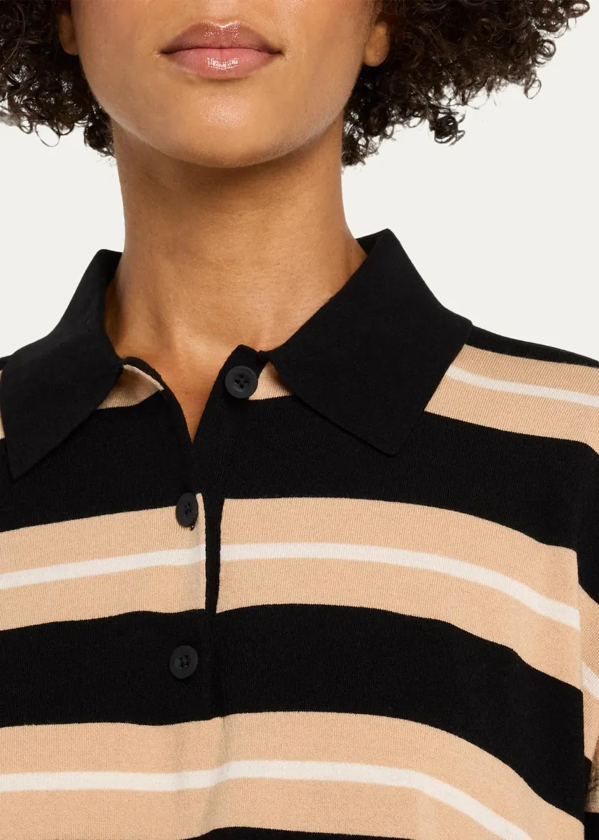 Simkhai Thames Striped Wool-Cashmere Polo Shirt | Thumbnail 5