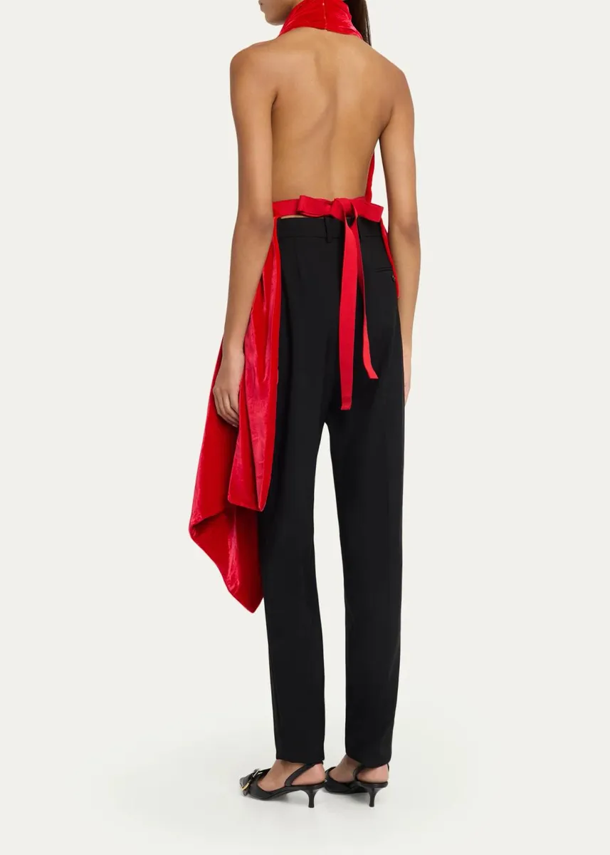 Givenchy Draped Velvet Halter Backless Top | Thumbnail 3 Givenchy Draped Velvet Halter Backless Top | Thumbnail 3