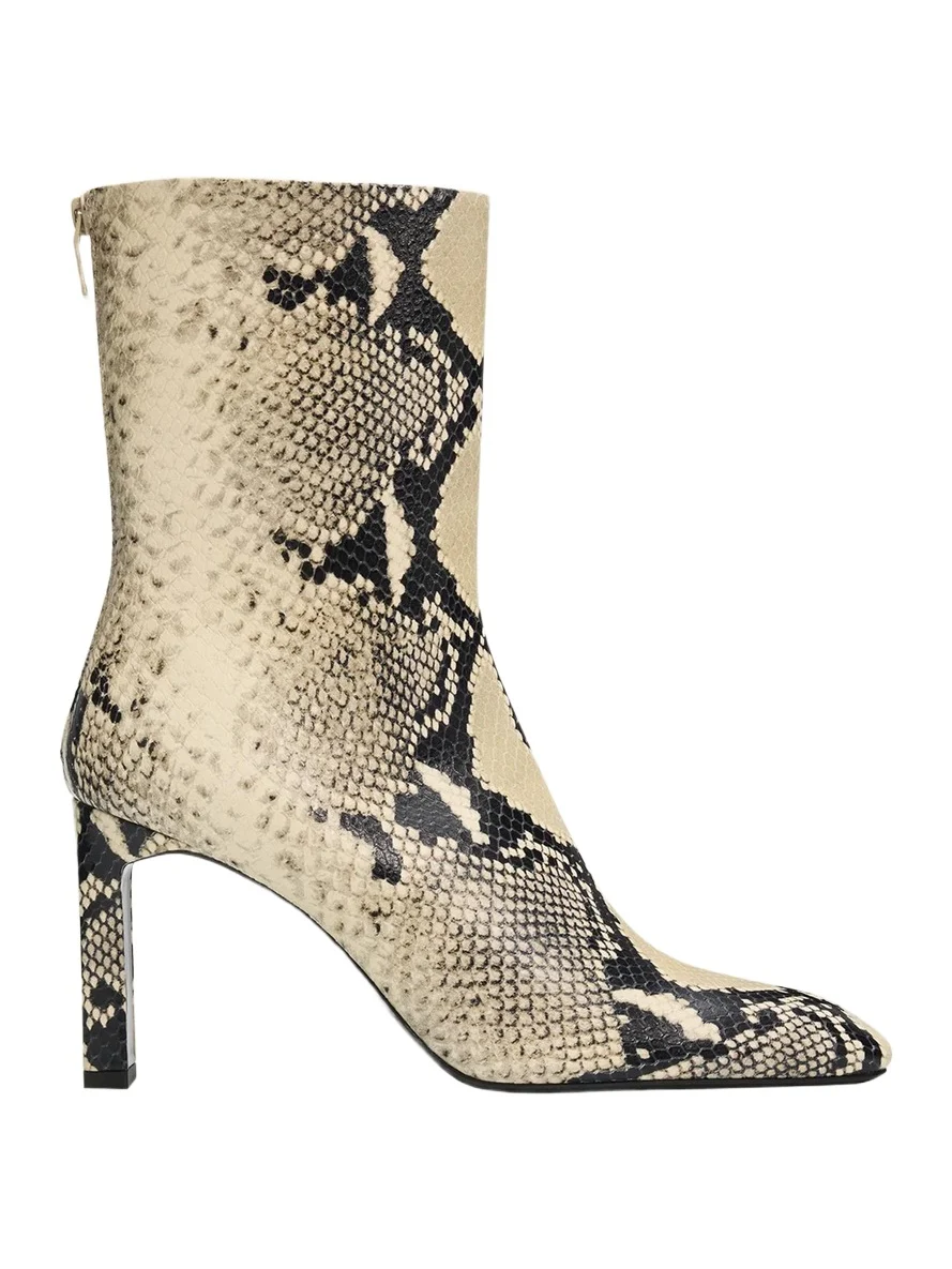 85mm Bar Python-Embossed Leather Ankle Boots