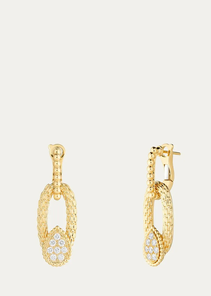 Boucheron Serpent Bohème 18K Yellow Gold & 0.64 TCW Diamond Oval-Link Drop Earrings | Thumbnail 2