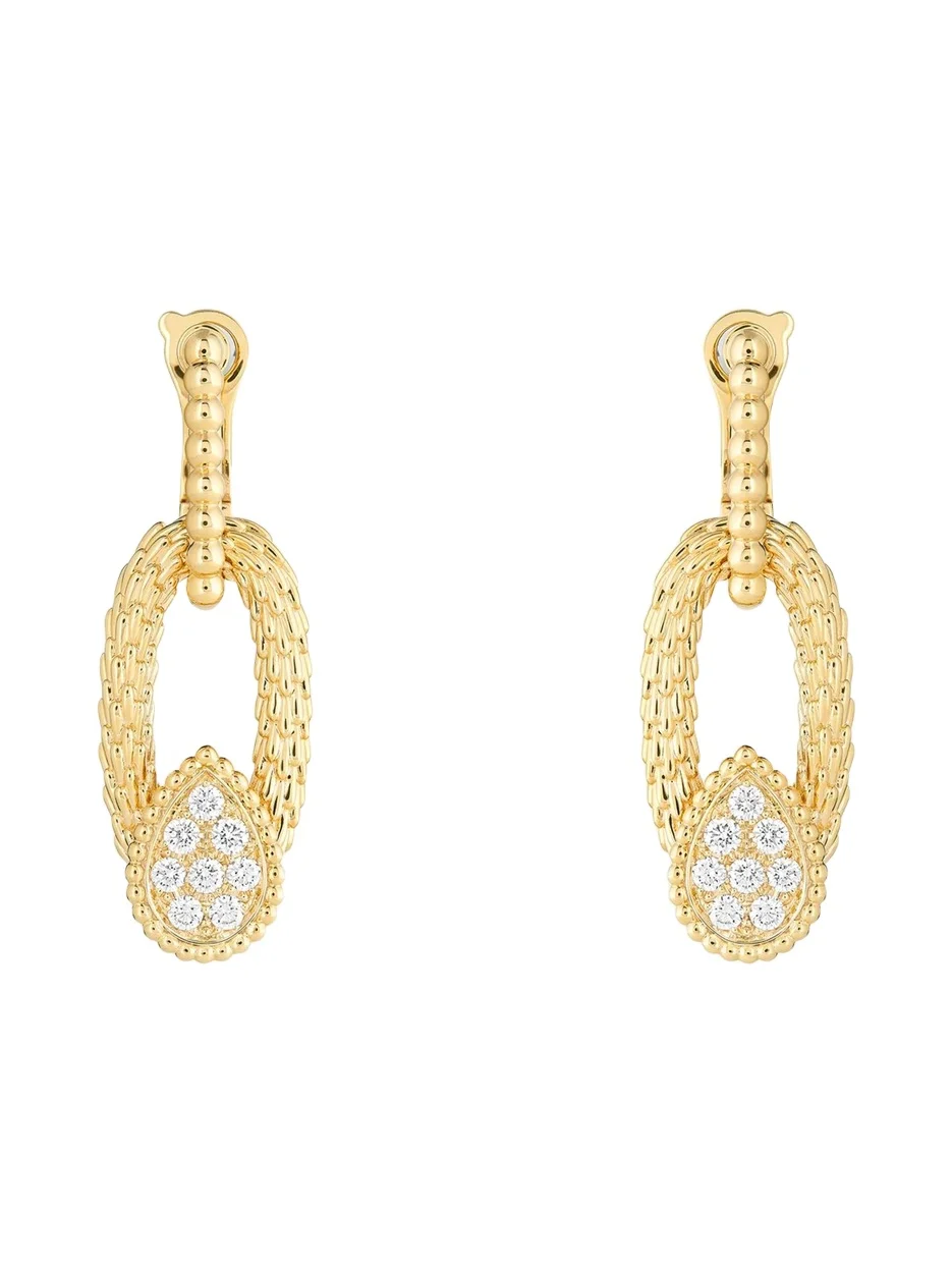 Serpent Bohème 18K Yellow Gold & 0.64 TCW Diamond Oval-Link Drop Earrings Serpent Bohème 18K Yellow Gold & 0.64 TCW Diamond Oval-Link Drop Earrings