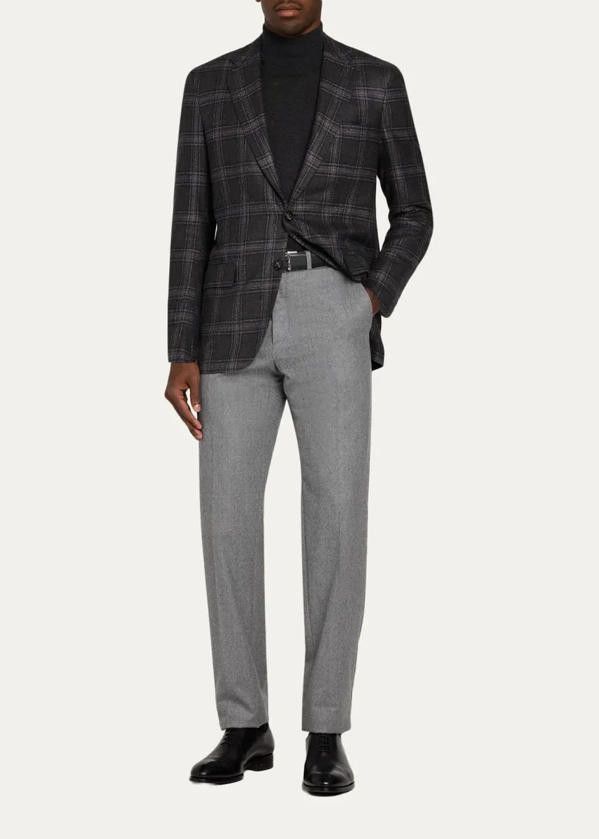 Kiton Men's Tonal Plaid Single-Breasted Sport Coat | Thumbnail 2 Kiton Men's Tonal Plaid Single-Breasted Sport Coat | Thumbnail 2