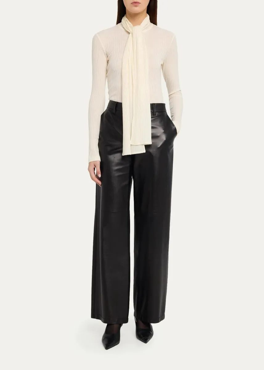 TOTEME Ribbed Bow Blouse | Thumbnail 2 TOTEME Ribbed Bow Blouse | Thumbnail 2