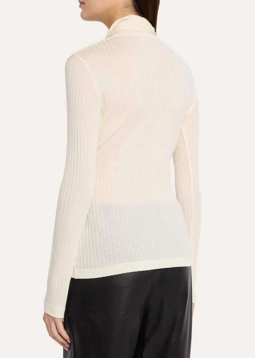 TOTEME Ribbed Bow Blouse | Thumbnail 3 TOTEME Ribbed Bow Blouse | Thumbnail 3