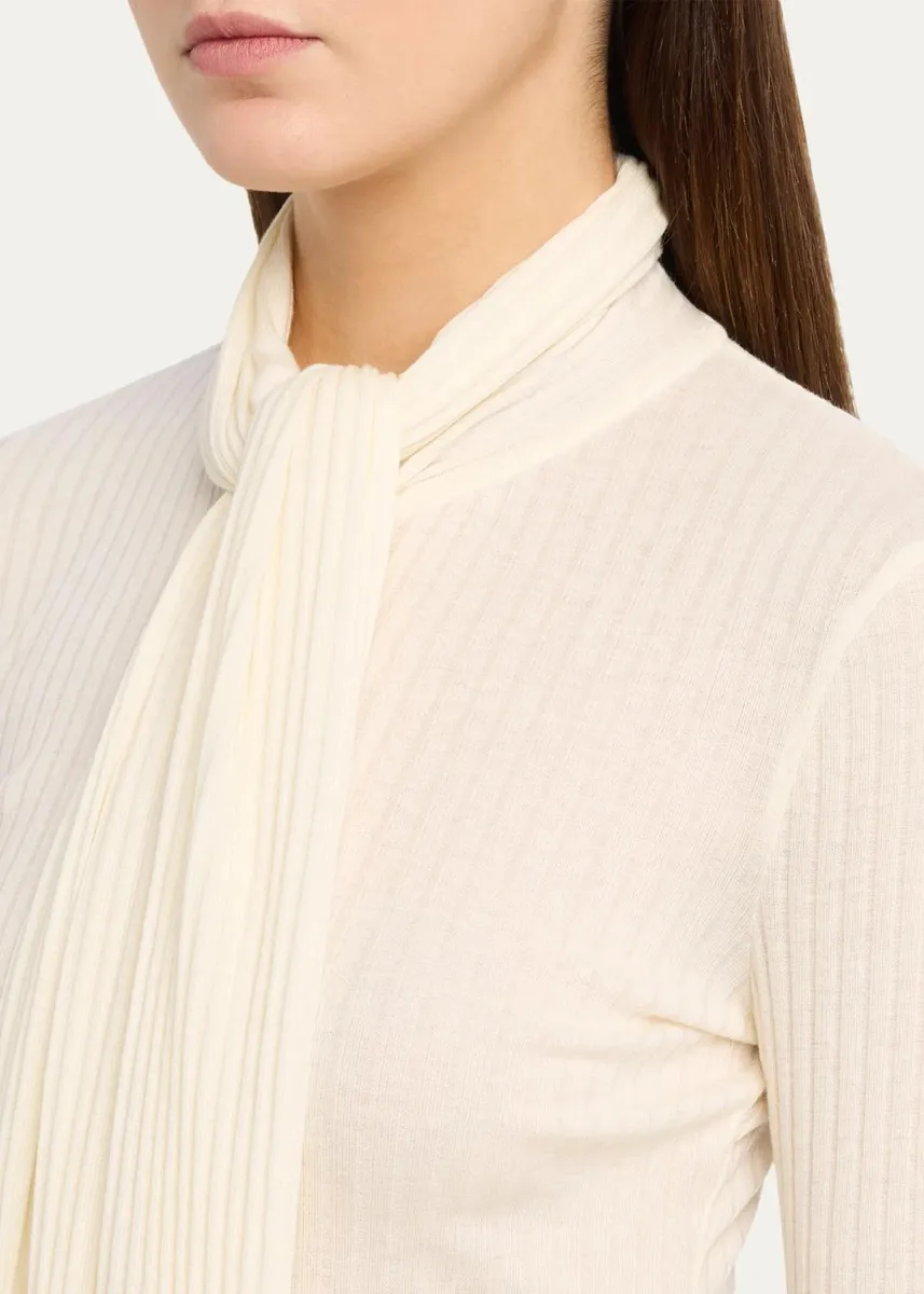 TOTEME Ribbed Bow Blouse | Thumbnail 5 TOTEME Ribbed Bow Blouse | Thumbnail 5