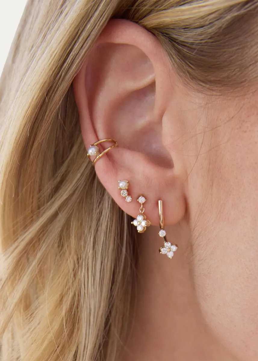 Zoë Chicco 14K Diamond Quad Drop Earring, Single | Thumbnail 2 Zoë Chicco 14K Diamond Quad Drop Earring, Single | Thumbnail 2
