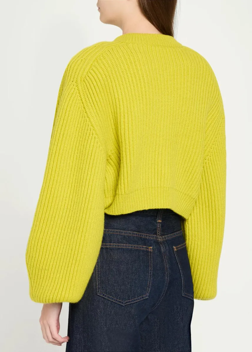RÙADH The Cadogan Cashmere Rib Crop Crewneck Cardigan | Thumbnail 3