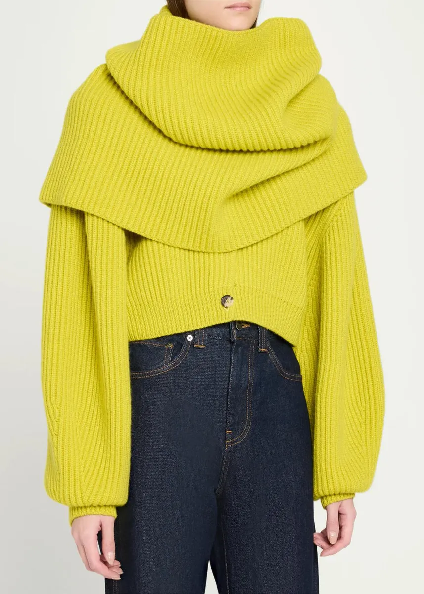 RÙADH The Cadogan Cashmere Rib Crop Crewneck Cardigan | Thumbnail 4