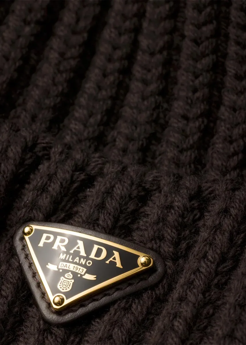 Prada Knitted Virgin Wool Beanie | Thumbnail 3 Prada Knitted Virgin Wool Beanie | Thumbnail 3