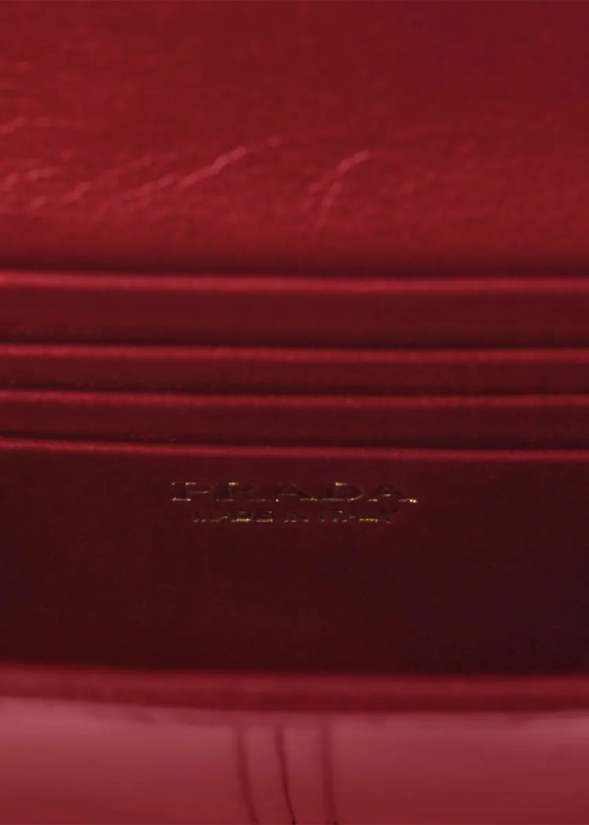Prada Leather Wallet with Shoulder Strap | Thumbnail 3