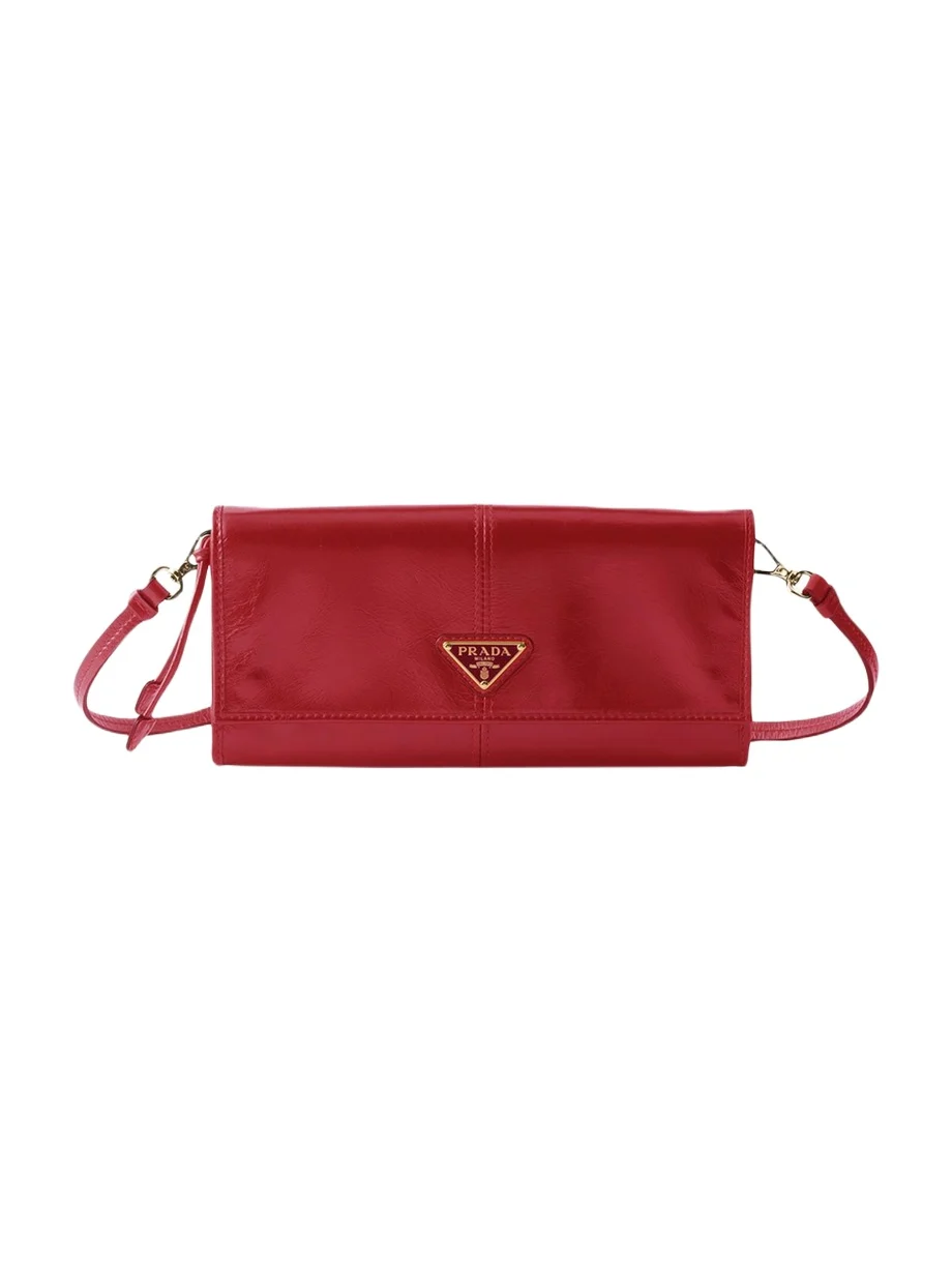 Prada Leather Wallet with Shoulder Strap