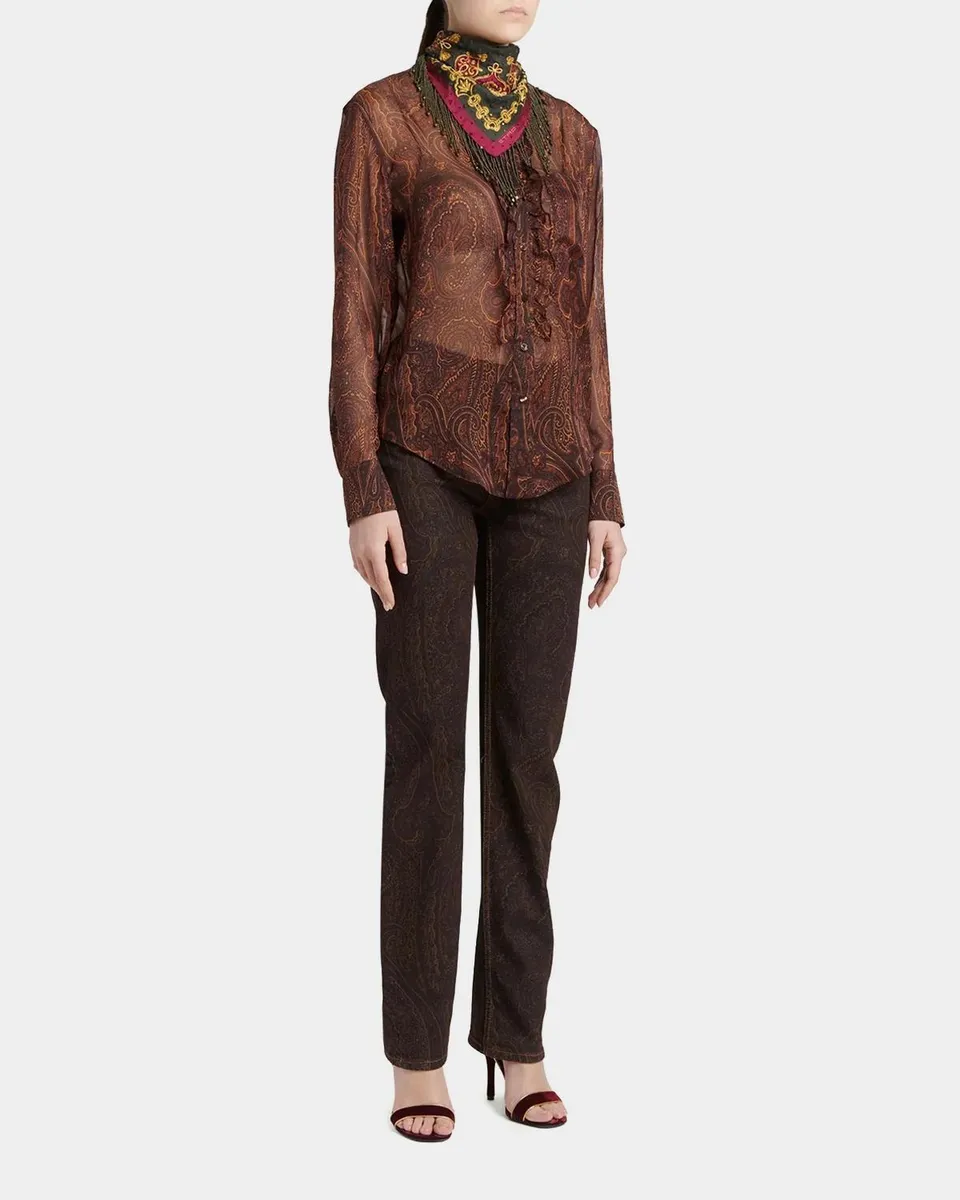 Etro Sequined Triangular Silk Scarf | Thumbnail 2 Etro Sequined Triangular Silk Scarf | Thumbnail 2
