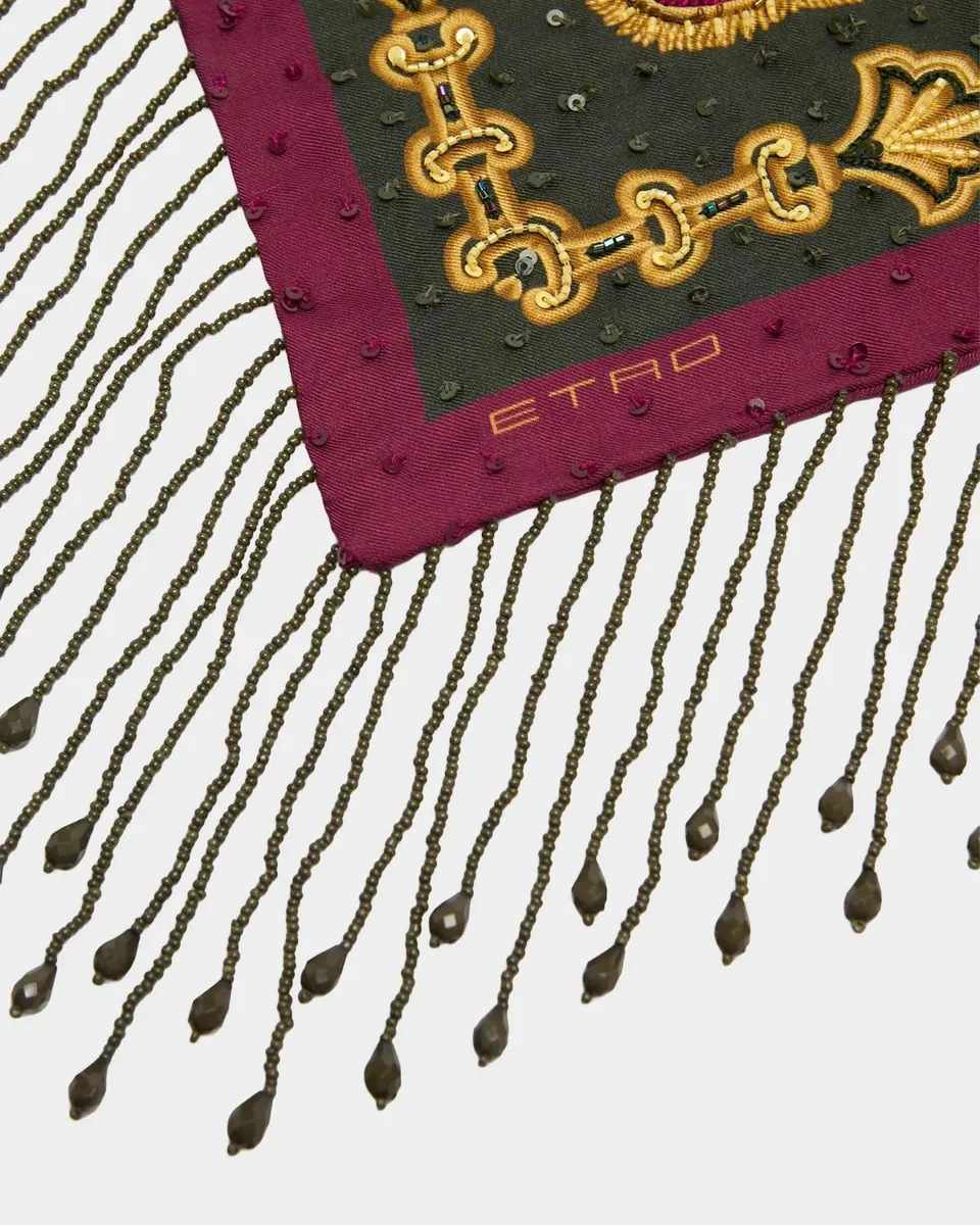 Etro Sequined Triangular Silk Scarf | Thumbnail 4 Etro Sequined Triangular Silk Scarf | Thumbnail 4
