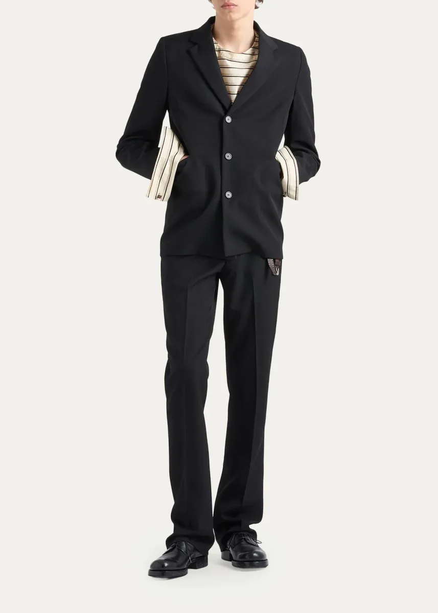 Prada Men's Show Gabardine Trousers | Thumbnail 2