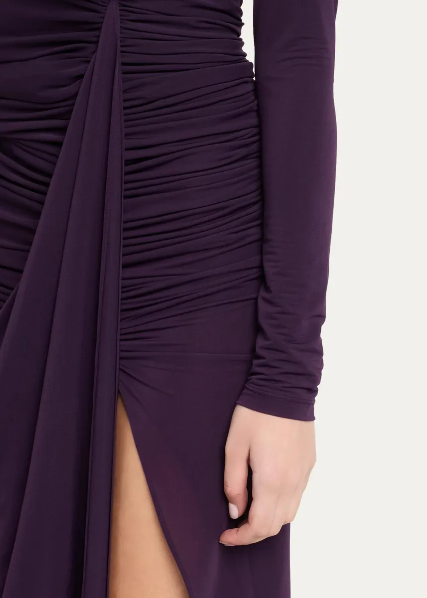 Ronny Kobo Sera Draped Side-Slit Jersey Maxi Dress | Thumbnail 5 Ronny Kobo Sera Draped Side-Slit Jersey Maxi Dress | Thumbnail 5