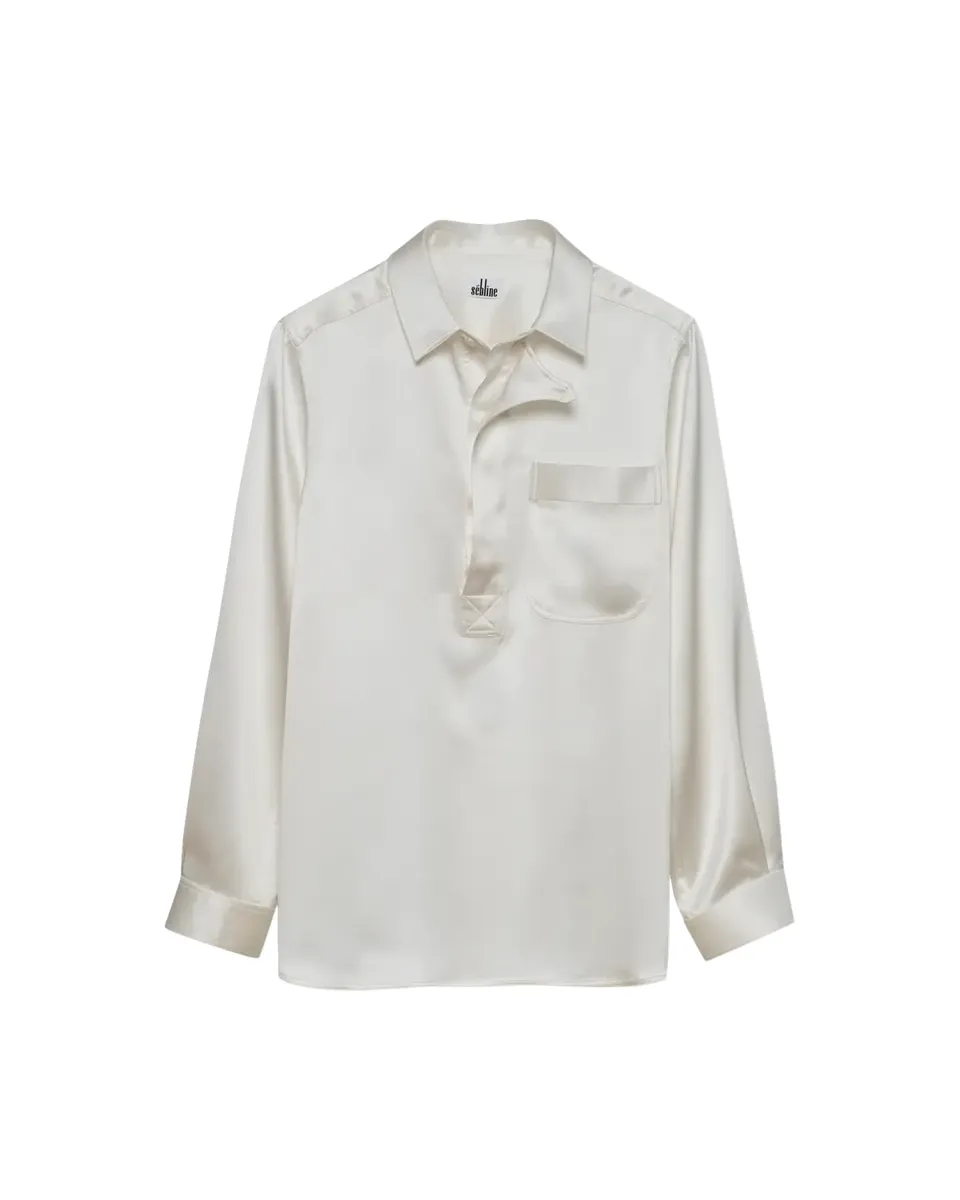 SÉBLINE Combat Satin Polo Shirt | Thumbnail 2 SÉBLINE Combat Satin Polo Shirt | Thumbnail 2