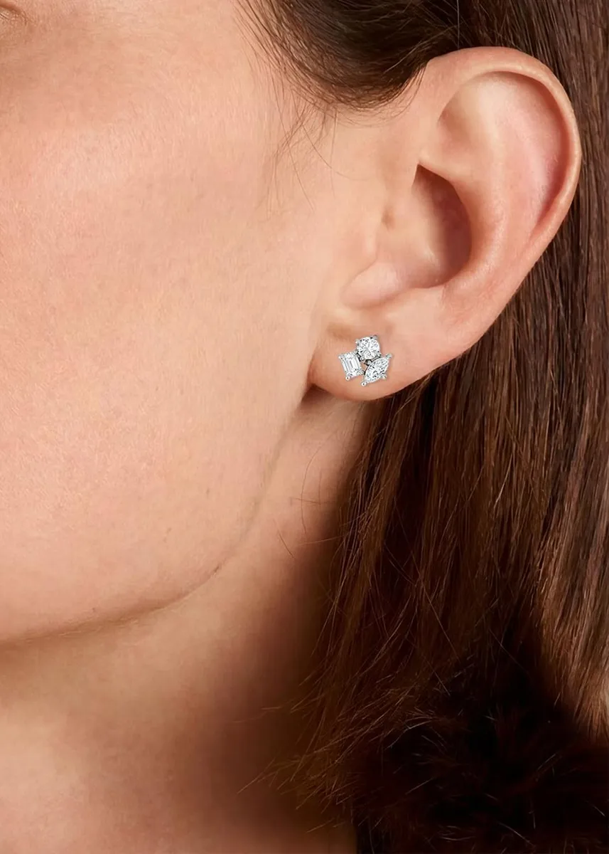 VRAI 14K White Gold Lab-Grown Diamond Constellation Stud Earrings | Thumbnail 2 VRAI 14K White Gold Lab-Grown Diamond Constellation Stud Earrings | Thumbnail 2