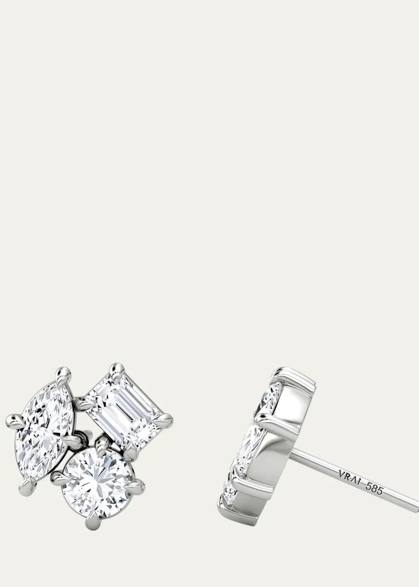 VRAI 14K White Gold Lab-Grown Diamond Constellation Stud Earrings | Thumbnail 3 VRAI 14K White Gold Lab-Grown Diamond Constellation Stud Earrings | Thumbnail 3