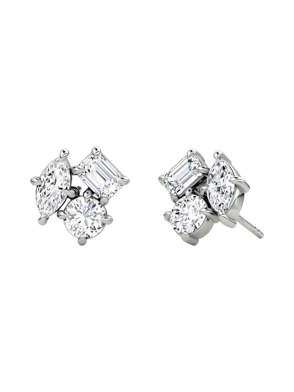 14K White Gold Lab-Grown Diamond Constellation Stud Earrings