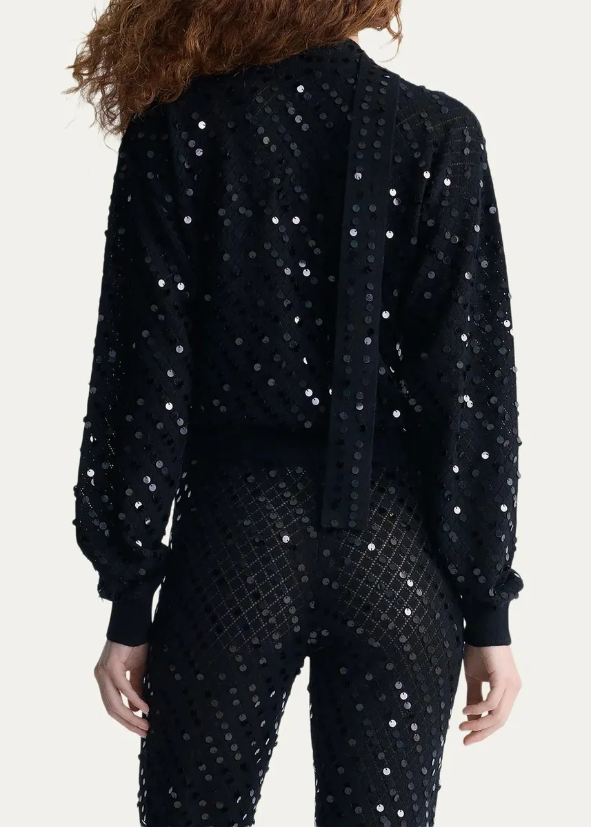 Diane von Furstenberg Perry Pointelle Knit Paillette Pants | Thumbnail 3 Diane von Furstenberg Perry Pointelle Knit Paillette Pants | Thumbnail 3