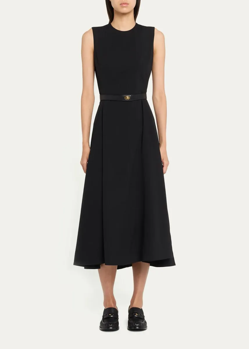Burberry Amelia Sleeveless Belted Wool Twill Midi Dress | Thumbnail 2 Burberry Amelia Sleeveless Belted Wool Twill Midi Dress | Thumbnail 2