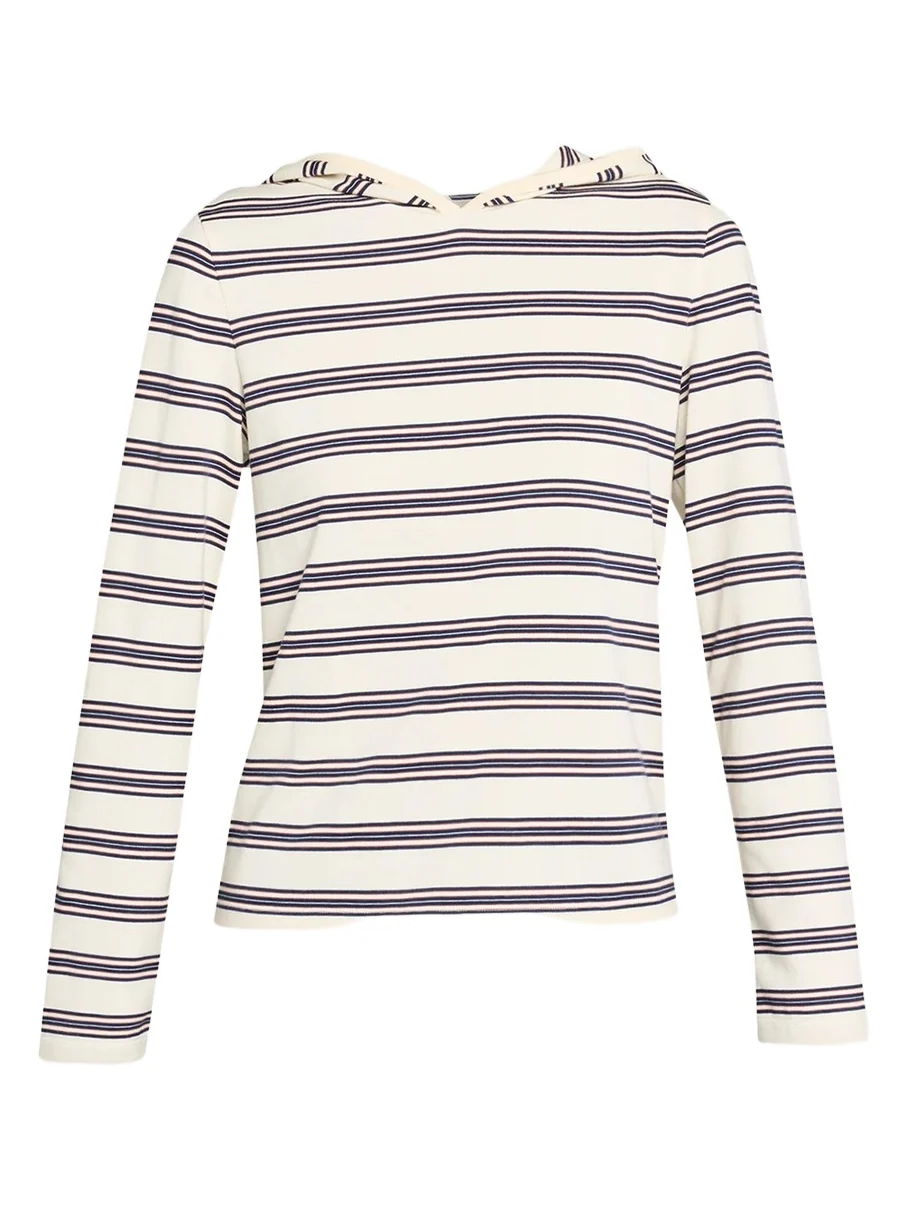 STILL HERE Nellie Striped Hooded Shirt