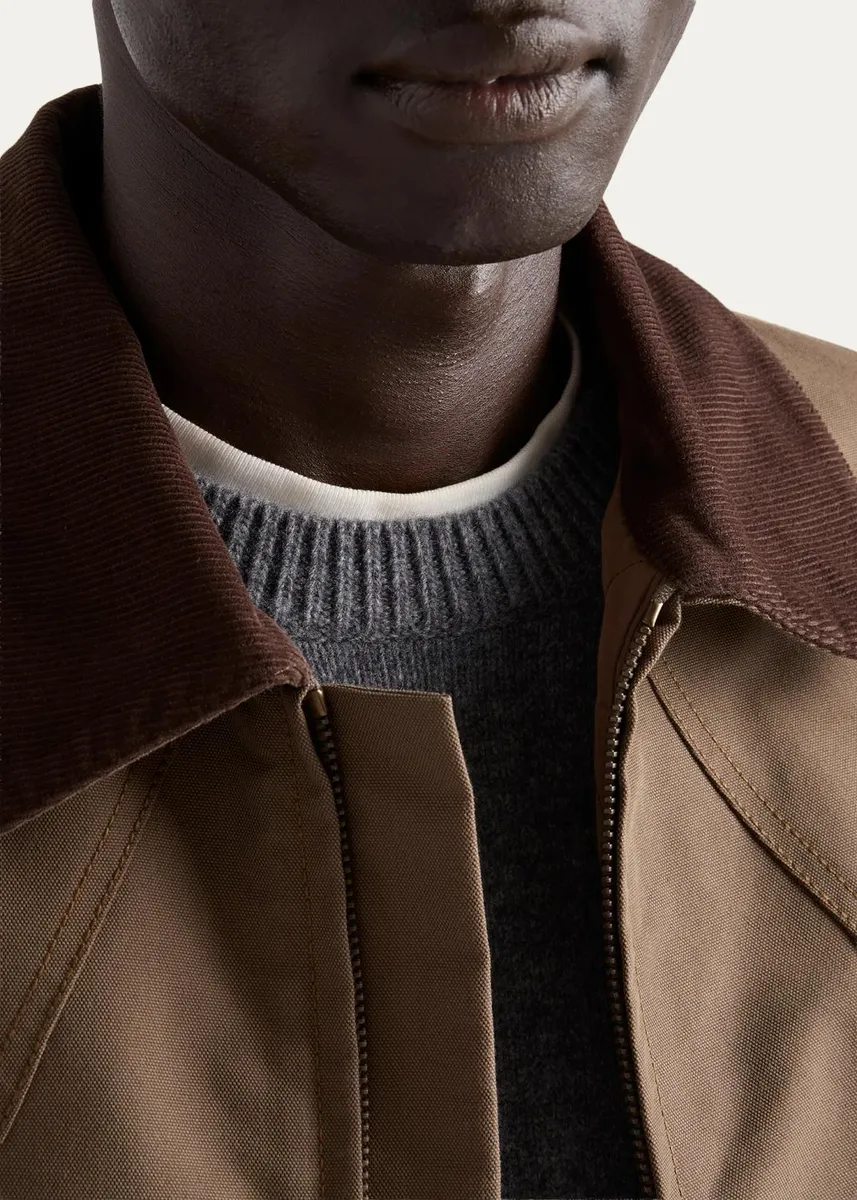 Prada Men's Tech Canvas Blouson Jacket | Thumbnail 4 Prada Men's Tech Canvas Blouson Jacket | Thumbnail 4