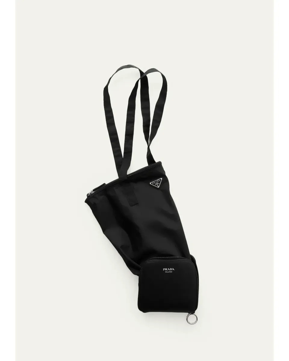 Prada Saffiano Leather Pendant and Re-Nylon Tote Bag | Thumbnail 2 Prada Saffiano Leather Pendant and Re-Nylon Tote Bag | Thumbnail 2