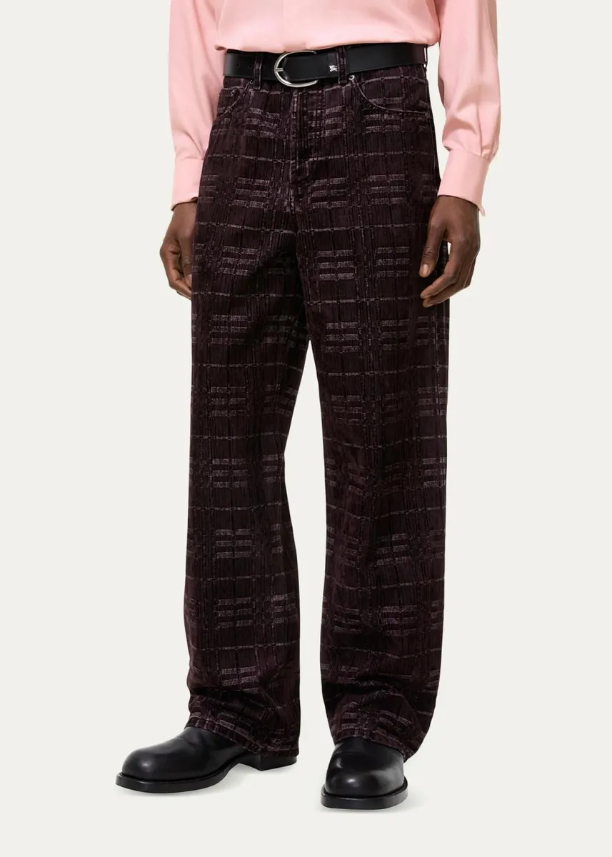 Burberry Men's Relaxed-Fit Check Jeans | Thumbnail 2 Burberry Men's Relaxed-Fit Check Jeans | Thumbnail 2