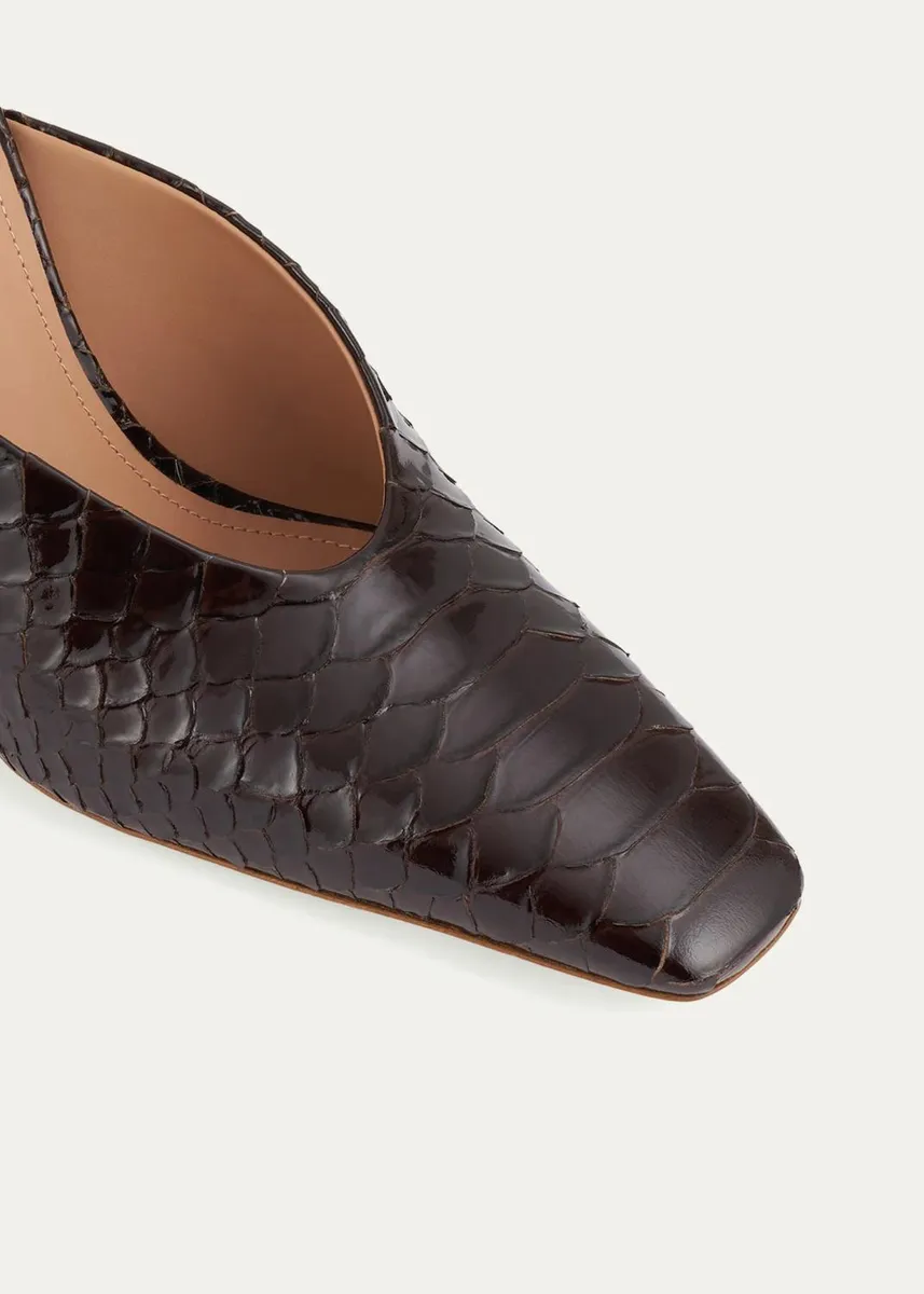 Malone Souliers Rowe 90MM Croc-Embossed Leather Mules | Thumbnail 4 Malone Souliers Rowe 90MM Croc-Embossed Leather Mules | Thumbnail 4
