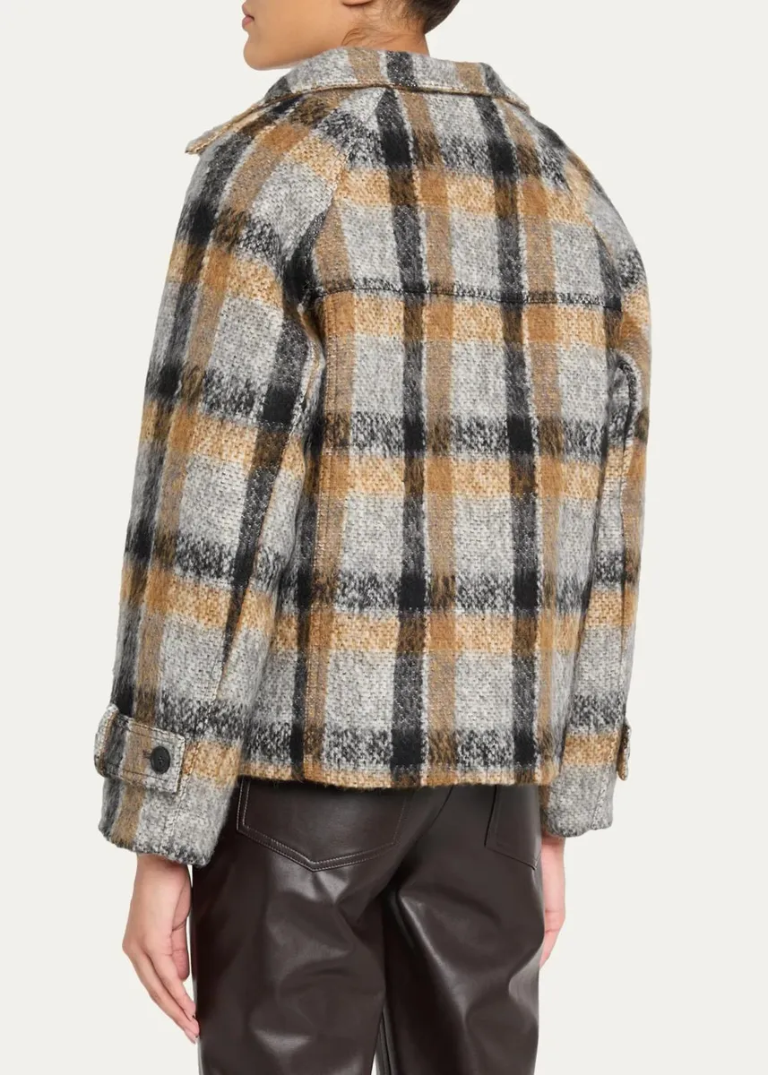 Simkhai Virelle Plaid Brushed Knit Jacket | Thumbnail 3 Simkhai Virelle Plaid Brushed Knit Jacket | Thumbnail 3