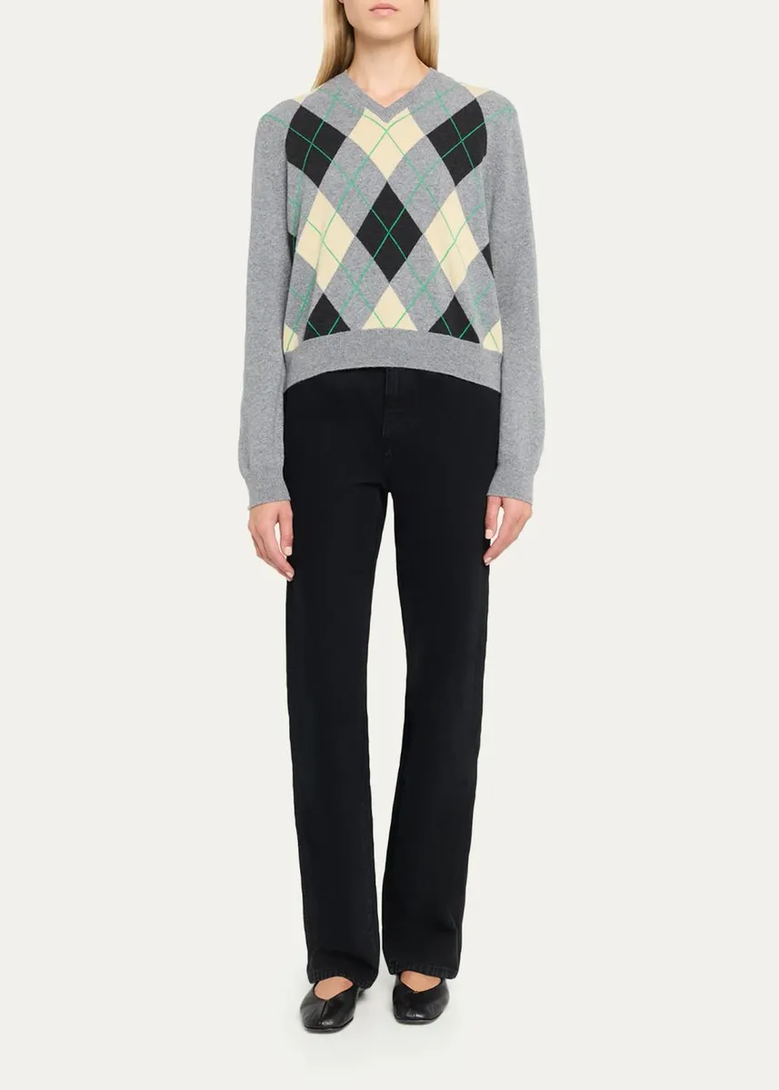 RÙADH The Academy Argyle Cashmere Crewneck Sweater | Thumbnail 2