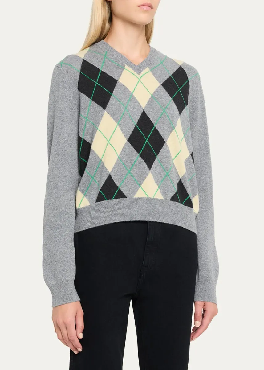 RÙADH The Academy Argyle Cashmere Crewneck Sweater | Thumbnail 4