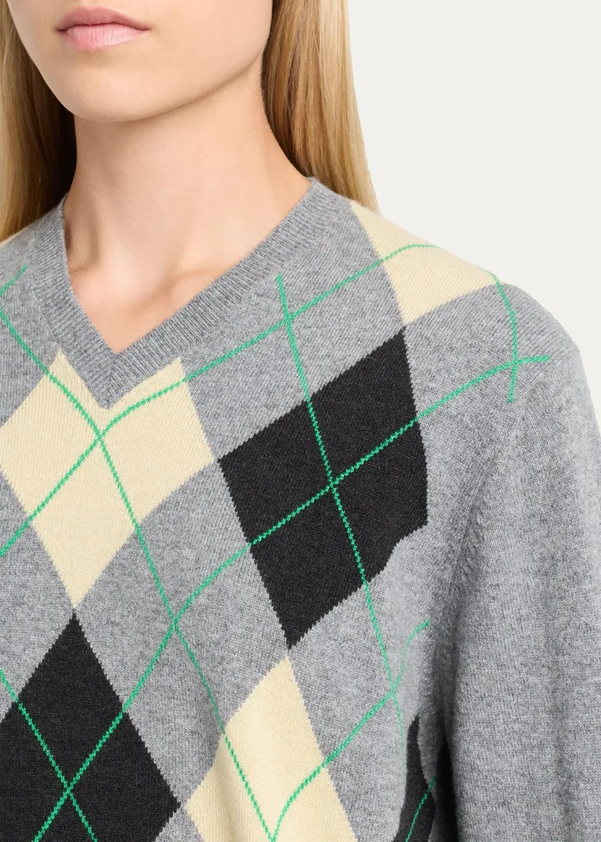 RÙADH The Academy Argyle Cashmere Crewneck Sweater | Thumbnail 5
