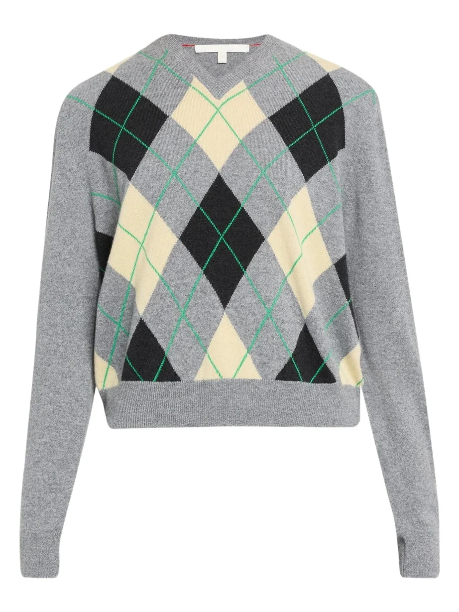 RÙADH The Academy Argyle Cashmere Crewneck Sweater