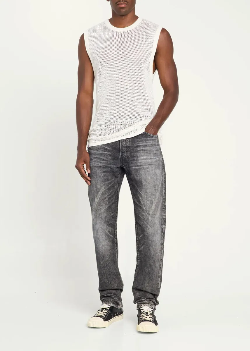 Master Craft Union Men's Straight-Leg Fade-Effect Cotton Jeans | Thumbnail 2