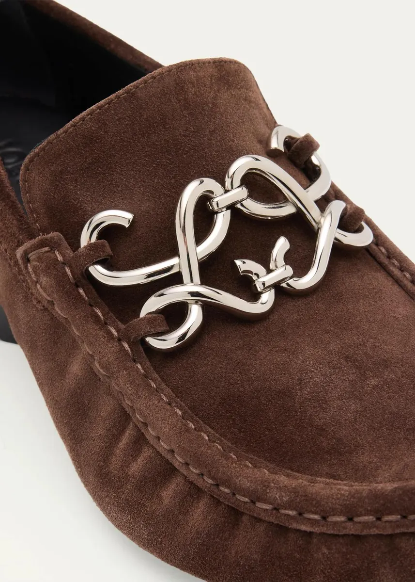 Loewe Oval Double L Suede Loafers | Thumbnail 5 Loewe Oval Double L Suede Loafers | Thumbnail 5