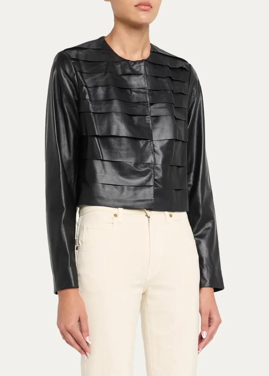 Fleurette Hazel Tiered Leather Jacket | Thumbnail 4 Fleurette Hazel Tiered Leather Jacket | Thumbnail 4