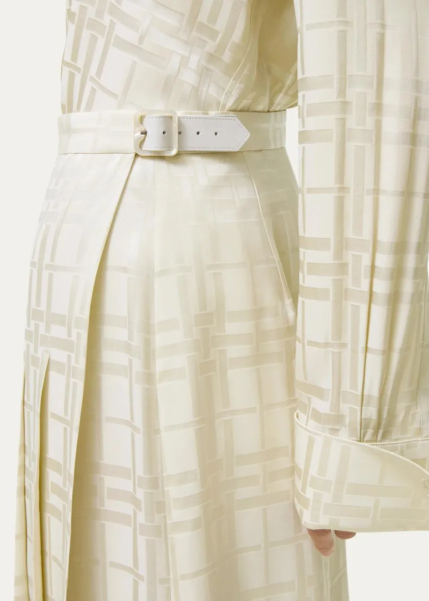 Burberry Annalie Jacquard-Check Silk Midi Skirt | Thumbnail 3 Burberry Annalie Jacquard-Check Silk Midi Skirt | Thumbnail 3