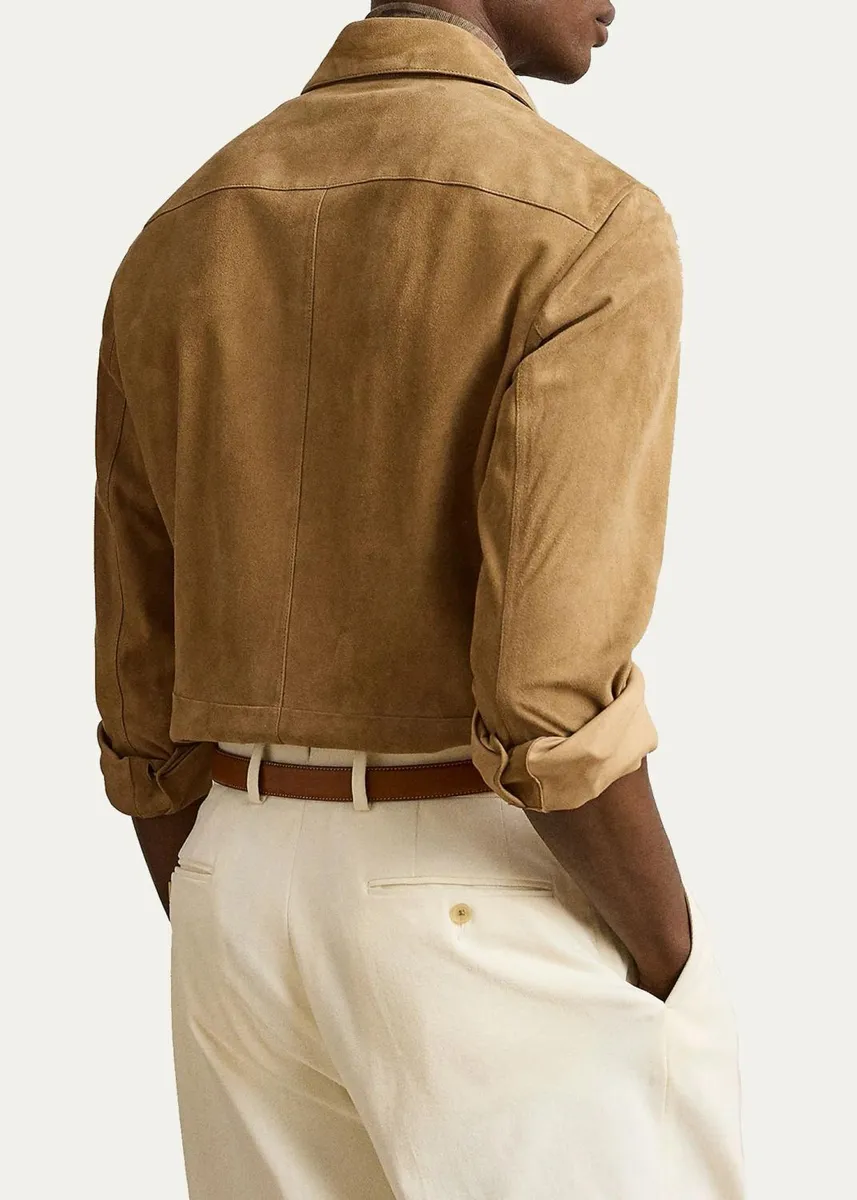 Ralph Lauren Purple Label Men's Suede Overshirt | Thumbnail 3 Ralph Lauren Purple Label Men's Suede Overshirt | Thumbnail 3
