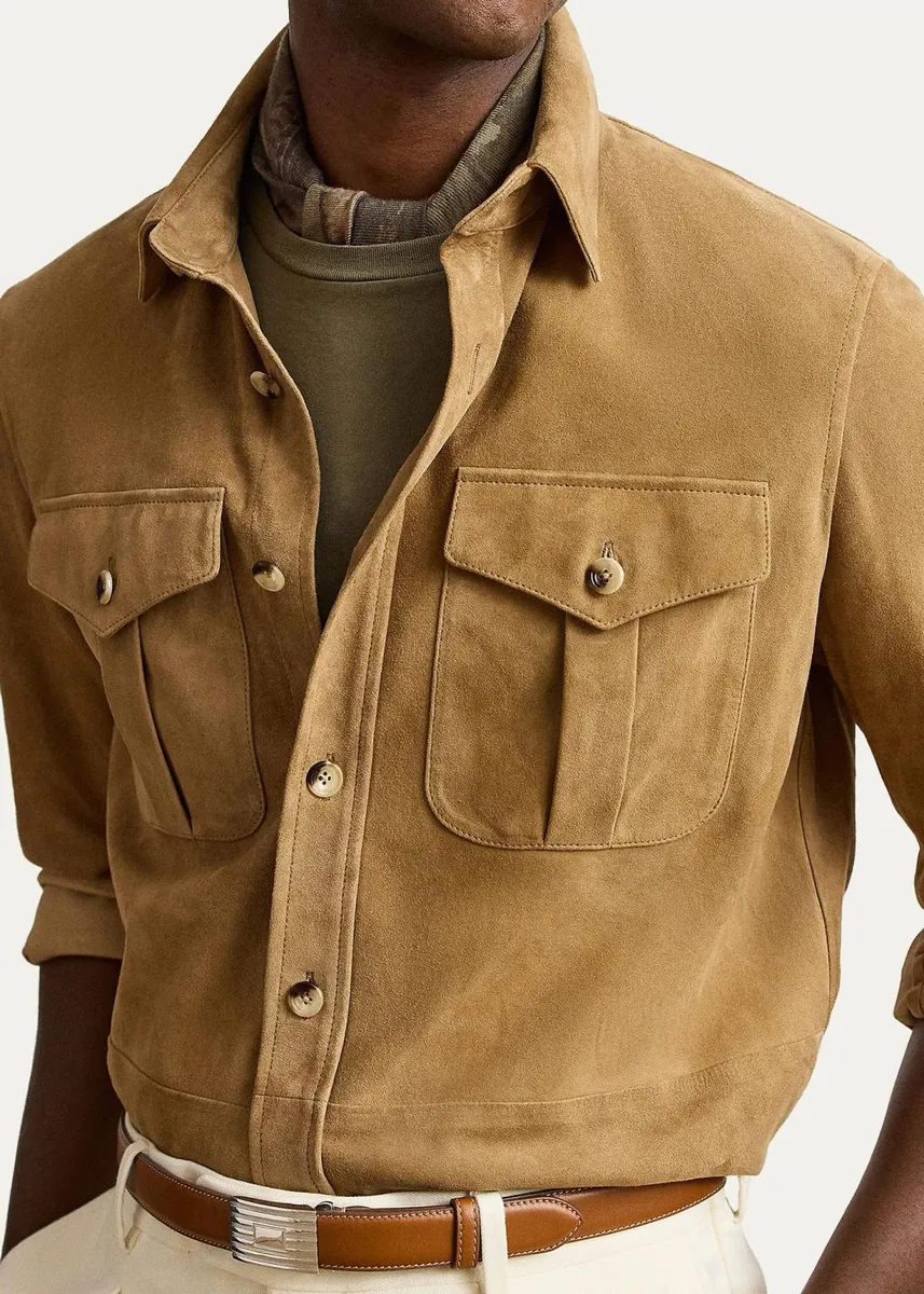 Ralph Lauren Purple Label Men's Suede Overshirt | Thumbnail 5 Ralph Lauren Purple Label Men's Suede Overshirt | Thumbnail 5