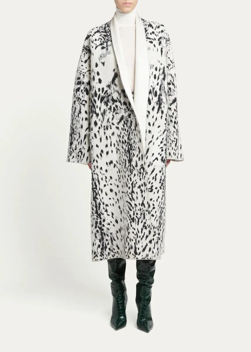 Tom Ford Lynx Jacquard Compact Velvet Viscose Oversized Sculptural Coat | Thumbnail 2 Tom Ford Lynx Jacquard Compact Velvet Viscose Oversized Sculptural Coat | Thumbnail 2
