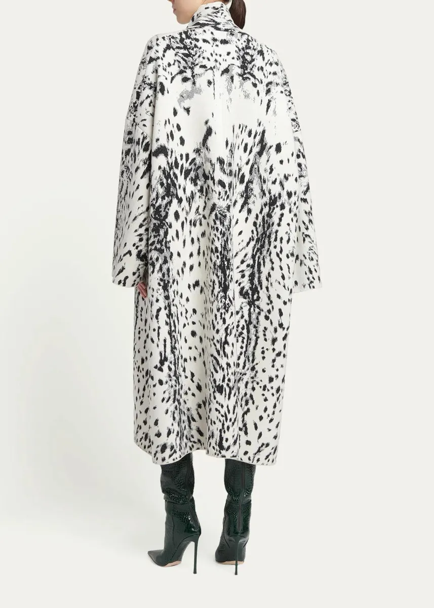 Tom Ford Lynx Jacquard Compact Velvet Viscose Oversized Sculptural Coat | Thumbnail 3 Tom Ford Lynx Jacquard Compact Velvet Viscose Oversized Sculptural Coat | Thumbnail 3