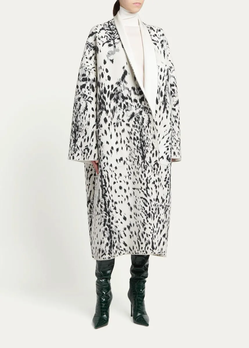 Tom Ford Lynx Jacquard Compact Velvet Viscose Oversized Sculptural Coat | Thumbnail 4 Tom Ford Lynx Jacquard Compact Velvet Viscose Oversized Sculptural Coat | Thumbnail 4